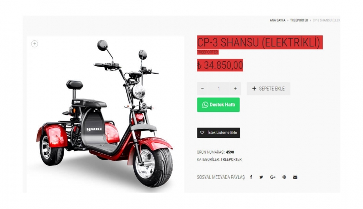 Yuki elektrikli 3 tekerlekli CP-3 SHANSU motorun yeni fiyatı belli oldu! İşte 21 Mayıs 2022 fiyat listesi