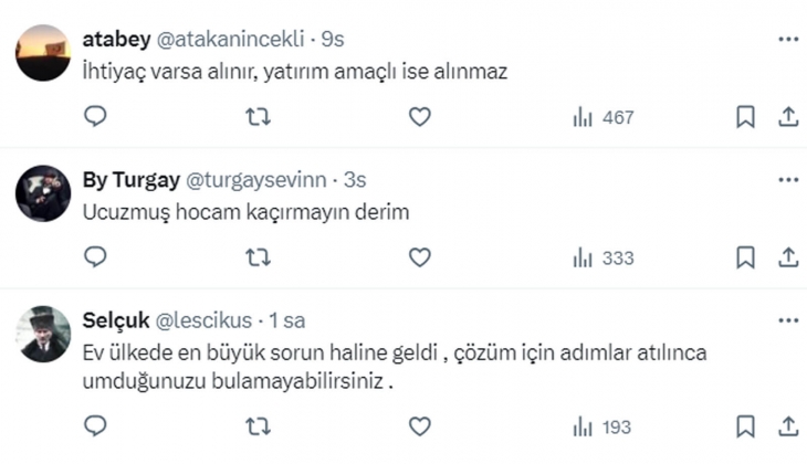 2.3 milyon TL ye ev alacakların aylık ödemesi 21.790 TL! Artık hesaplar Kiracı yarısını öder diyerek yapılıyor!