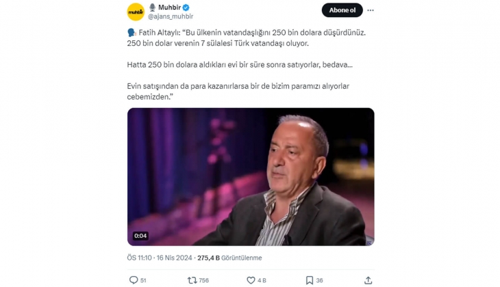 Fatih Altaylı dan yabancıya konut satışı tepkisi: Parayı verenin 7 sülalesi Türk vatandaşı oluyor!