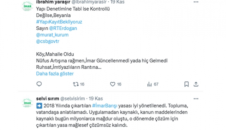 İmar Yasasına Takılanlar Derneği: İmar barışı iyi yönetilemedi, yeni yapı kayıt düzenlemesi şart!