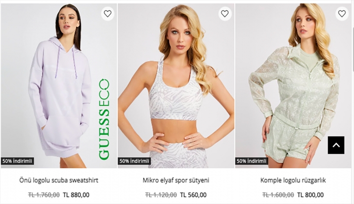 Guess spor giyimde tarihi fırsatlar bir tık uzağınızda. İşte 28 Eylül 2022 Guess fiyat listesi