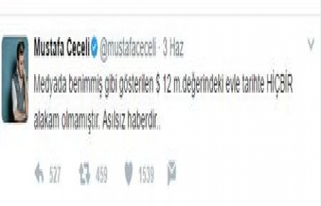 Mustafa Ceceli den 12 milyon dolarlık ev açıklaması!