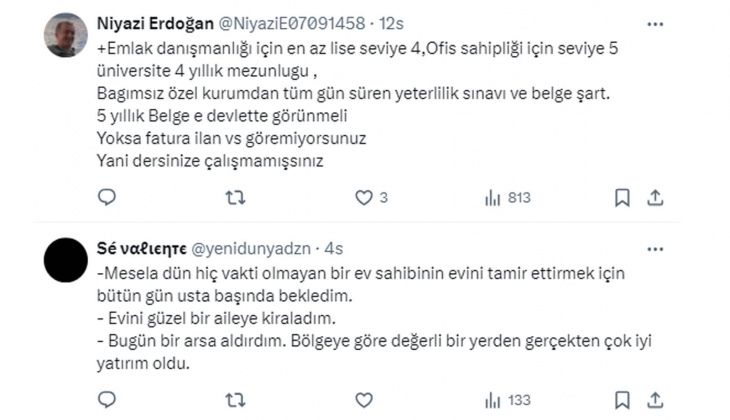 Türkiye de emlakçılık çoğu zaman kayıt dışı ek gelir olarak yapılıyor! Nasıl olmalıydı? 