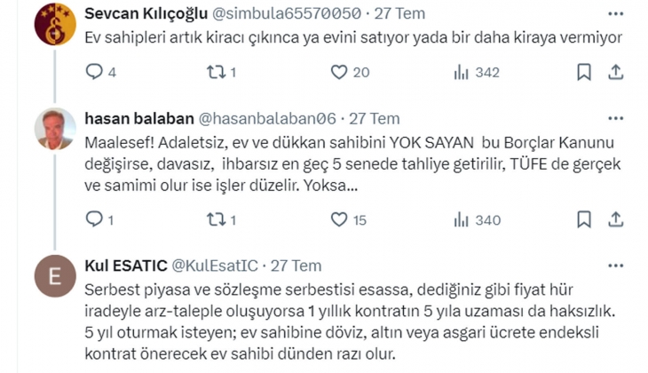 Mevcut Borçlar Kanunu ile kira piyasası normalleşemez! Ev sahibi ve kiracı anlaşmazlıkları için kanun acil değişmeli! 