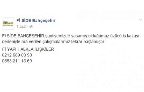 Fi Side Bahçeşehir in inşaatı yeniden başladı!