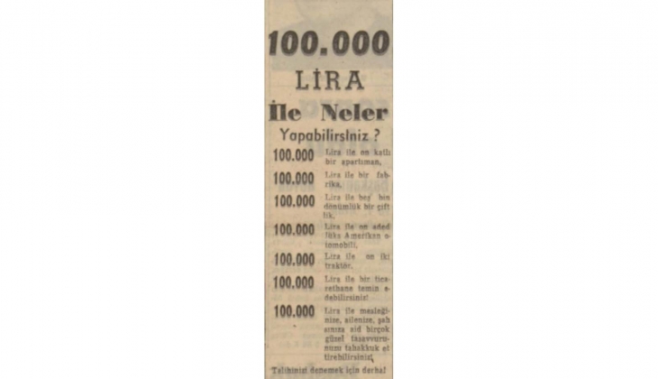 1952 yılında 100 bin lira ile on katlı bir apartman satın alınabiliyormuş!