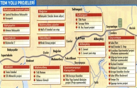 TEM in çevresinde 29 yeni proje yükseliyor!