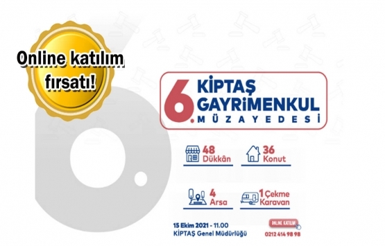 KİPTAŞ 6. Gayrimenkul Müzayedesi 15 Ekim'de!
