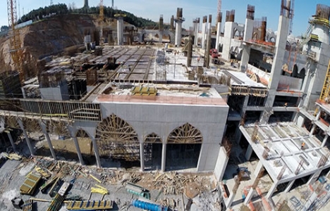 Çamlıca Camii nin kaba inşaatının yüzde 75 i tamamlandı!
