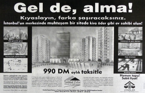 1998 yılında Sadabad Evleri 990 mark taksitle daire!