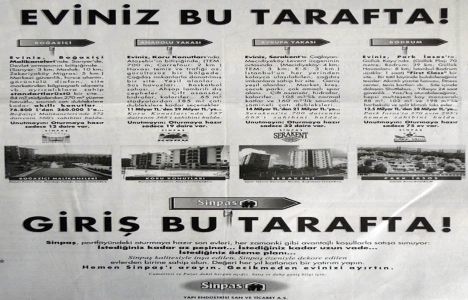 1998 yılında Sinpaş, portföyündeki son evleri satışa sunmuş!