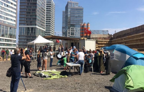 Fikirtepe mağdurları çadırda bayramlaştı!