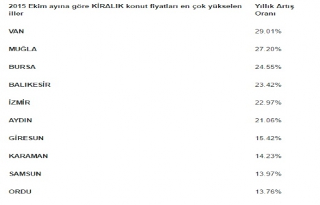 Türkiye de satılık konut fiyatları Ekim ayında en çok Rize de arttı!