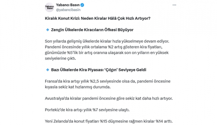 Kiralar neden artıyor?