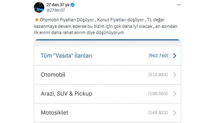 Ev ve araba fiyatları düşüyor! TL değer kazanmaya devam ederse daha rahat konut alınır!