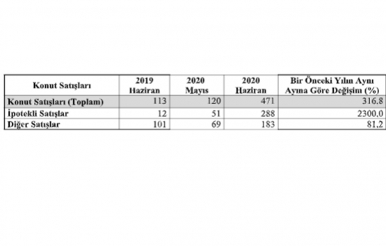 Karaman da Haziran 2020 de 471 konut satıldı!
