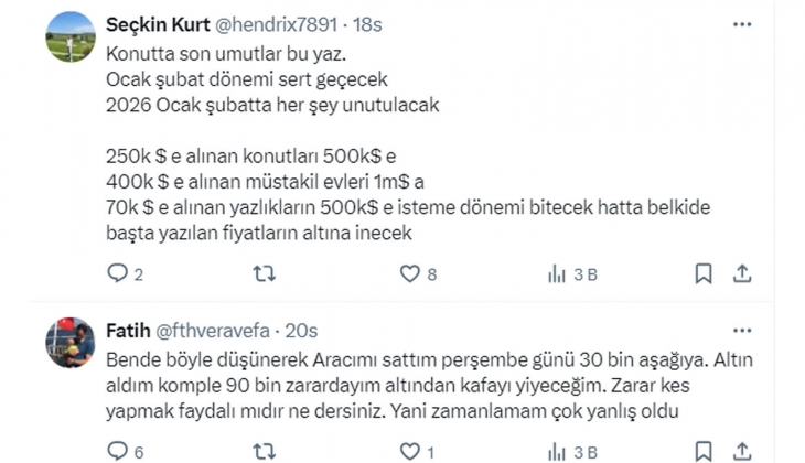 Gayrimenkul ve otomobil fiyatları dolar bazında yüzde 30 seviyesinde düştü!