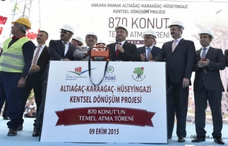 Ankara'da 870 konutun temelleri atıldı! 