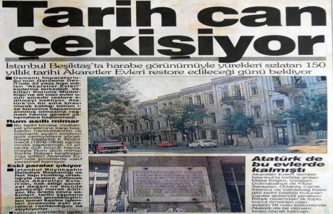 1994 yılında Akaretler Evleri kaderine terk edilmiş!