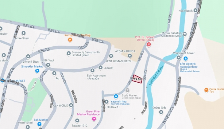 İBB, Sarıyer Ayazağa Deresi nin yanı başında 6.7 milyon TL ye konut imarlı arsa satıyor! 