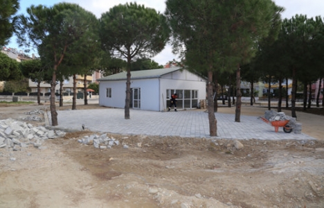 Balıkesir 8 Eylül Çamlığı'nda kafeterya yapımı sürüyor! 