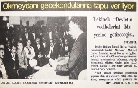 1973 yılında Okmeydanı gecekondularına tapu verilecekmiş!