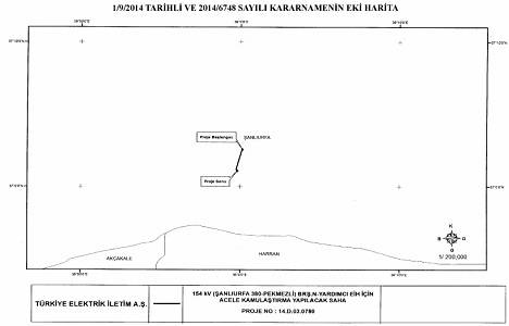 Şanlıurfa Pekmezli Enerji İletim Hattı Projesi için acele kamulaştırma!