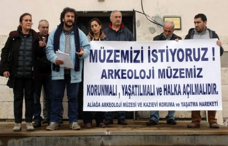 Kyme Arkeoloji Müzesi ve Kazıevi'nin yıkılmaması için eylem yapıldı!