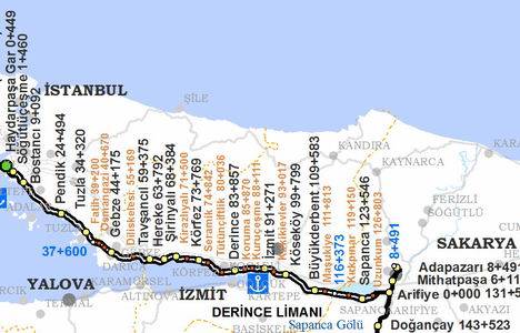 Ankara İstanbul hızlı tren hattı güzergah haritası!