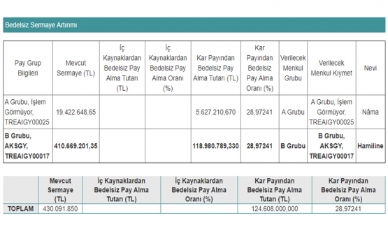 Akiş GYO 124.6 milyon TL temettü dağıtacak!