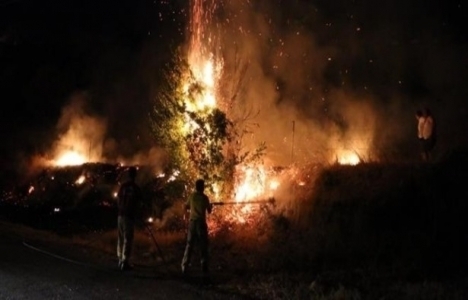 Marmaris'teki yanan orman alanı havadan görüntülendi!