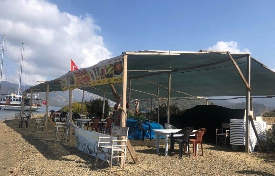 Fethiye Yassıca Ada daki kaçak yapı yıkıldı!