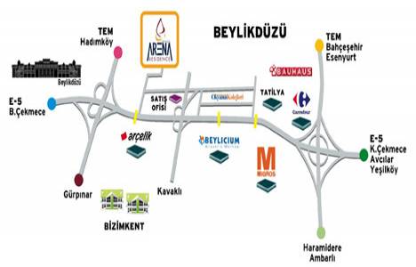 Beylikdüzü Arena Residence ulaşım!