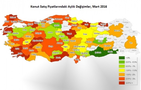 REIDIN Türkiye Konut Fiyat Endeksleri 2016 Mart sonuçları!