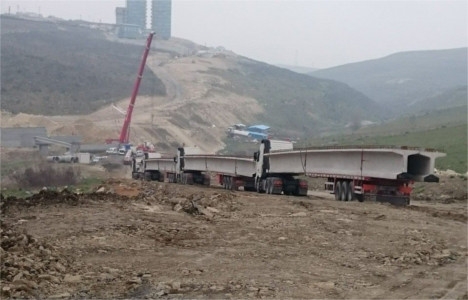 Ispartakule Bahçeşehir yolunda köprü montajına başlandı!