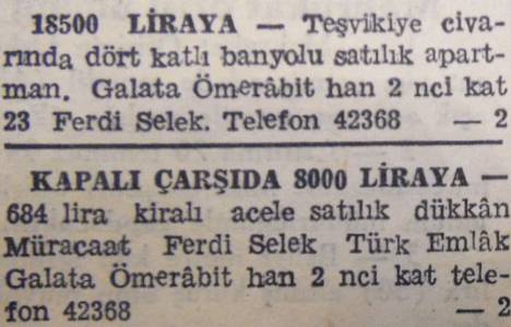 1944 yılında Kapalıçarşı'da bir dükkan 8 bin liraya satılacakmış!