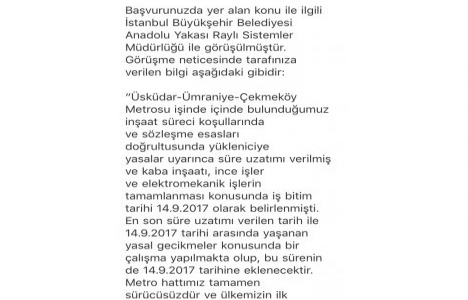 Üsküdar-Ümraniye-Çekmeköy Metrosu ne zaman açılacak?