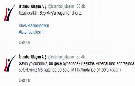 Beşiktaş - Arsenal maçı için metro saatlerine yeni ayar!