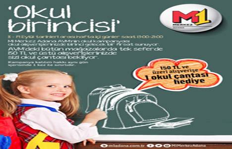 M1 Merkez Adana AVM’den çocuklara okul çantası!