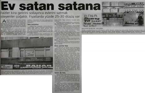 1999 yılında evlerini satmak isteyenler çoğaldı!