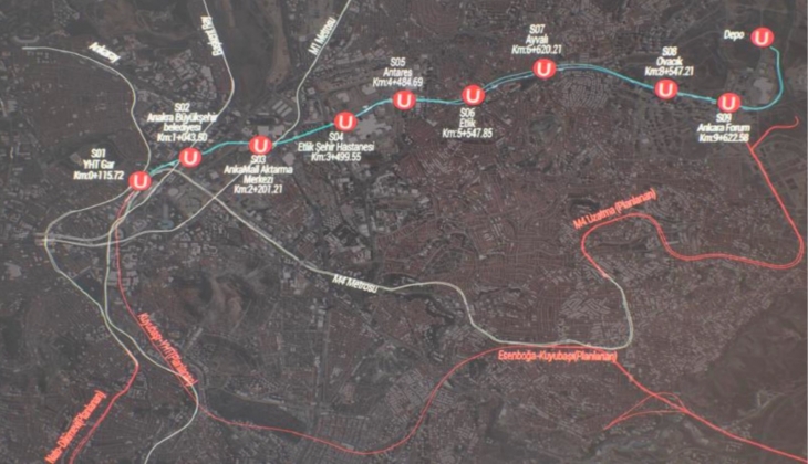 8.6 milyarlık Ankara YHT Gar-Etlik Şehir Hastanesi-Ovacık Depo Sahası Raylı Sistem Hattı için düğmeye basıldı!