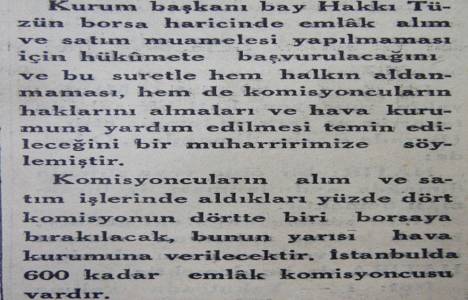 İstanbul da Emlak Borsası 1935 yılında açılmış!