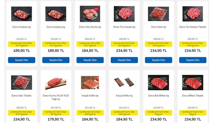 Carrefoursa da yüzde 33 e varan kırmızı et indirimi! Yetişen kapacak! İşte 13 Şubat 2023 fiyat listesi