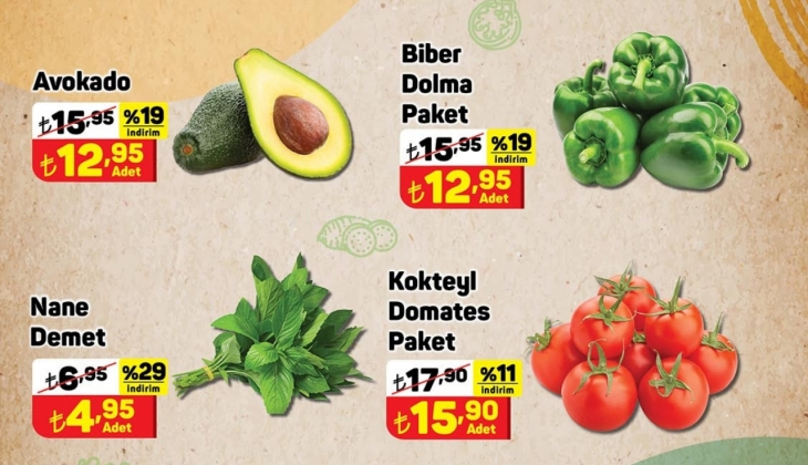 A101’de çılgın indirim günleri başladı! Dolmalık biber 12,95 TL’ye, kokteyl domates 15,90 TL’ye çakıldı!