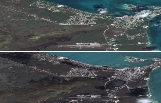 Bahamalar da yıkım uydudan görüntülendi!