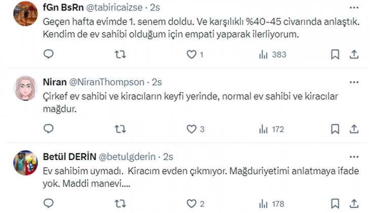 Kiracılara soruldu: Ev sahibiniz kira zammı yaparken yüzde 25 sınırına uydu mu?