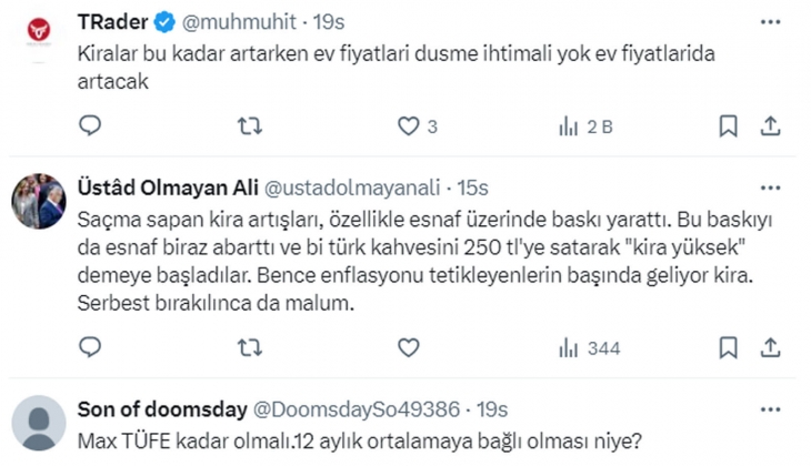 Nisan dan önce kira artışlarının yıllık yüzde 50 nin altına inme olasılığı düşük!