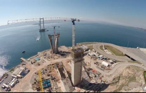 Körfez köprüsünün kuleleri hızla yükseliyor!