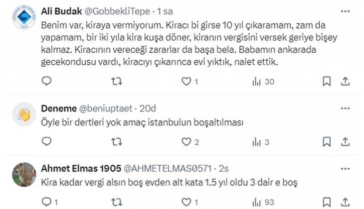 İstanbul da en kötü evin kirası 20 bin TL! Evini boş tutandan vergi alınırsa kiralık konut piyasası düşer!