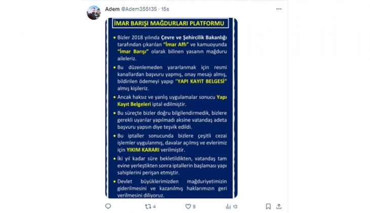 İmar yasasına takılanlar Yapı kayıt mağduriyeti bitsin diyor! İşte hükümetten beklentiler! 